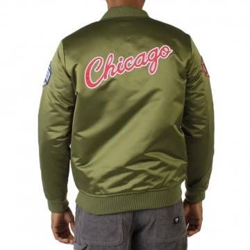 Chicago Bulls Flight Green Satin Jacket