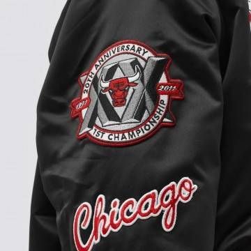 Chicago Bulls Flight Black Satin Jacket