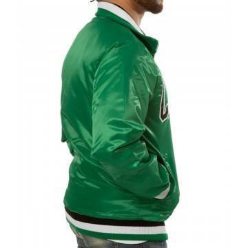 Boston Celtics Green Satin Varsity Bomber Jacket Boston Celtics Green Satin Varsity Bomber Jacket
