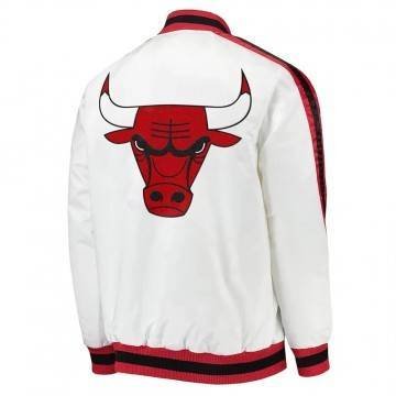 Chicago Bulls D-Line White Satin Jacket