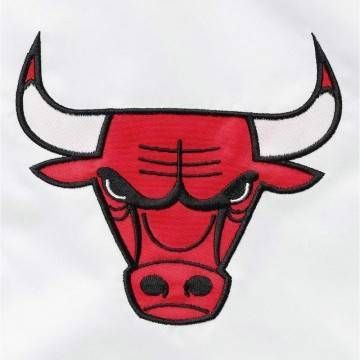 White/Red Chicago Bulls Varsity Satin Jacket
