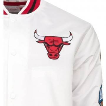Chicago Bulls City Collection White Varsity Satin Jacket