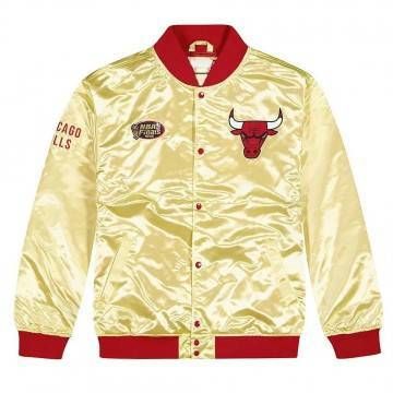 Chicago Bulls Gold Satin Jacket