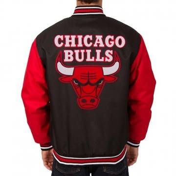 Chicago Bulls Black & Red Twill Jacket