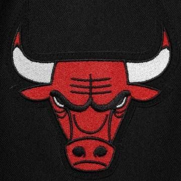 Black Chicago Bulls Poly Twill Full-Snap Jacket