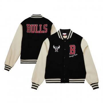Chicago Bulls Classics Black & Off White Varsity Jacket