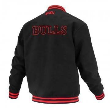 Chicago Bulls Logoman Shadow Black Varsity Jacket Chicago Bulls Logoman Shadow Black Varsity Jacket