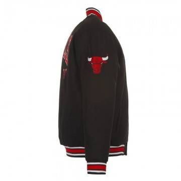 Chicago Bulls Black Full-Snap Varsity Wool Jacket