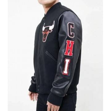 Chicago Bulls NBA Black Varsity Jacket Chicago Bulls NBA Black Varsity Jacket
