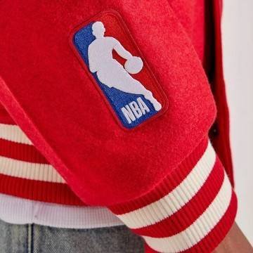 Chicago Bulls Red & White Varsity Wool Jacket Chicago Bulls Red & White Varsity Wool Jacket