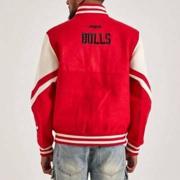 Chicago Bulls Red & White Varsity Wool Jacket Chicago Bulls Red & White Varsity Wool Jacket