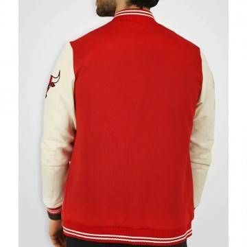 Chicago Bulls Varsity Red and Cream Jacket Chicago Bulls Varsity Red and Cream Jacket