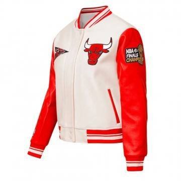 Retro Classic Chicago Bulls White Varsity Jacket Retro Classic Chicago Bulls White Varsity Jacket