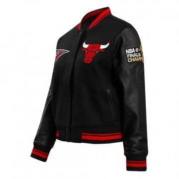Retro Classic Rib Chicago Bulls Black Varsity Jacket