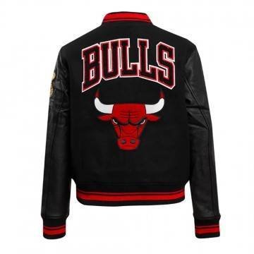 Retro Classic Rib Chicago Bulls Black Varsity Jacket