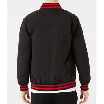Chicago Bulls Bomber Black Cotton Jacket Chicago Bulls Bomber Black Cotton Jacket