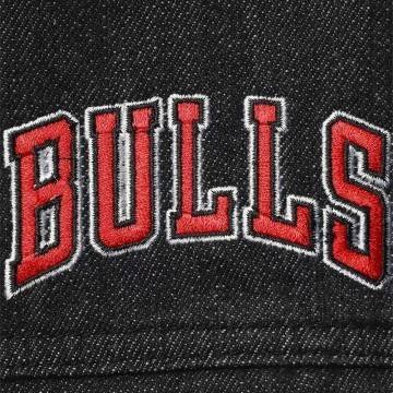 Chicago Bulls Patch Black Denim Button-Up Jacket