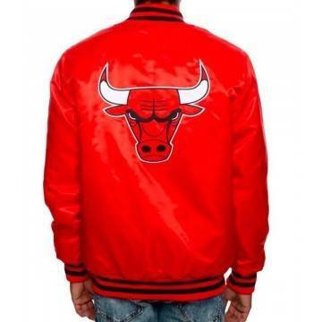 Men’s Chicago Bulls Red Satin Jacket Men’s Chicago Bulls Red Satin Jacket