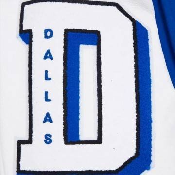 Mashup Dallas Mavericks Blue and White Varsity Jacket Mashup Dallas Mavericks Blue and White Varsity Jacket