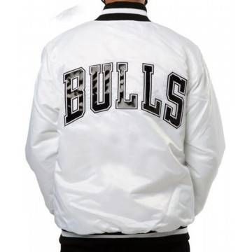 Chicago Bulls White Satin Jacket Chicago Bulls White Satin Jacket