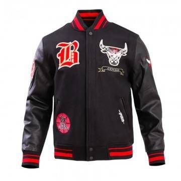 Chicago Bulls Prep Varsity Wool & Leather Jacket