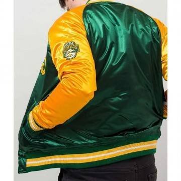 Seattle SuperSonics Tough Season Green & Yellow Satin Jacket Seattle SuperSonics Tough Season Green & Yellow Satin Jacket