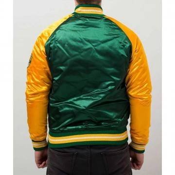 Seattle SuperSonics Tough Season Green & Yellow Satin Jacket Seattle SuperSonics Tough Season Green & Yellow Satin Jacket