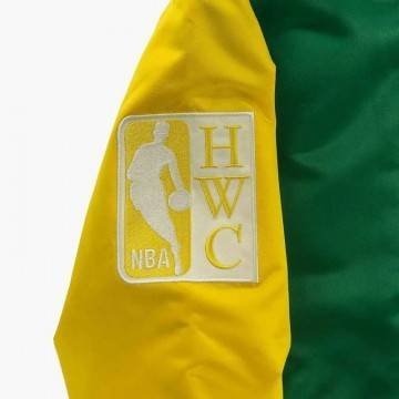 Seattle Supersonics Primetime Green and Gold Satin Jacket Seattle Supersonics Primetime Green and Gold Satin Jacket