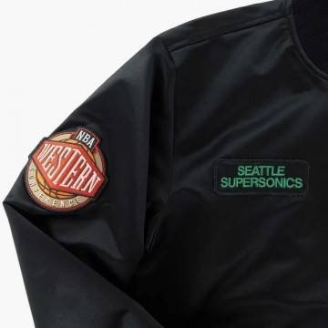 Seattle Supersonics Black Skyline Bomber Jacket Seattle Supersonics Black Skyline Bomber Jacket