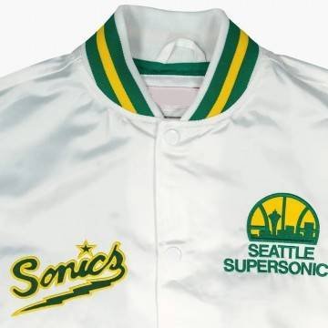 Seattle SuperSonics Golden Age White Satin Jacket Seattle SuperSonics Golden Age White Satin Jacket