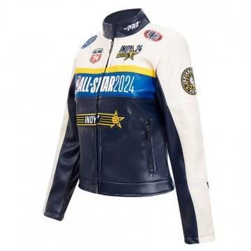 All Star Game 2024 Eggshell/Navy Leather Jacket All Star Game 2024 Eggshell/Navy Leather Jacket