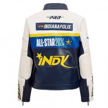 All Star Game 2024 Eggshell/Navy Leather Jacket All Star Game 2024 Eggshell/Navy Leather Jacket