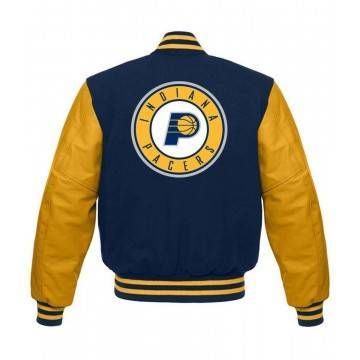 Indiana Pacers Letterman Blue and Yellow Jacket