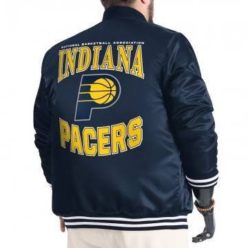 Indiana Pacers Bold Logo Satin Varsity Jacket