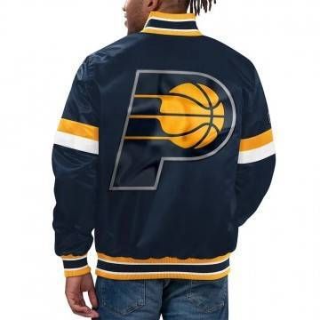 Home Game Indiana Pacers Navy Satin Jacket