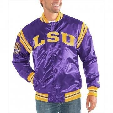 LSU Tigers The Enforcer Purple Varsity Satin Jacket