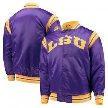 LSU Tigers The Enforcer Purple Varsity Satin Jacket