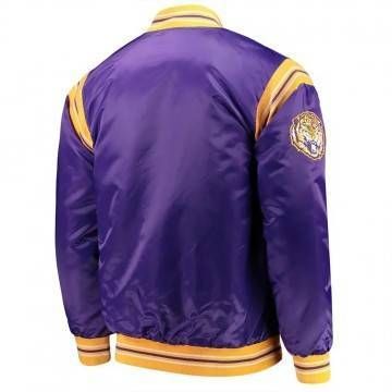 LSU Tigers The Enforcer Purple Varsity Satin Jacket
