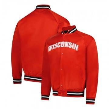 Wisconsin Badgers Red Satin Jacket