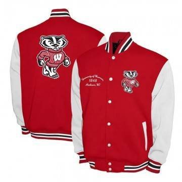 Wisconsin Badgers Red and White Varsity Jacket