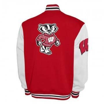 Wisconsin Badgers Red and White Varsity Jacket