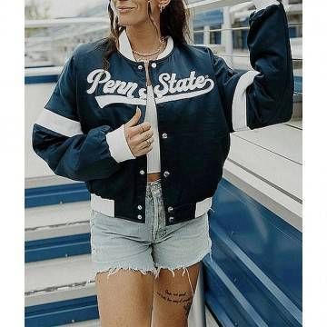Penn State Navy Bomber Satin Jacket