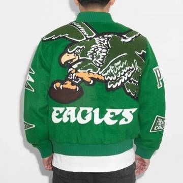 Philadelphia Eagles Kelly Green Varsity Wool Jacket