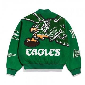 Philadelphia Eagles Kelly Green Varsity Wool Jacket
