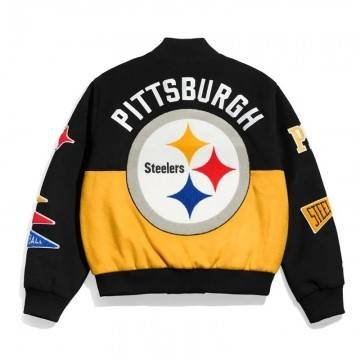 Pittsburgh Steelers Pennant Black Varsity Wool Jacket