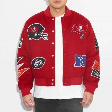Tampa Bay Buccaneers Pennant Red Varsity Wool Jacket