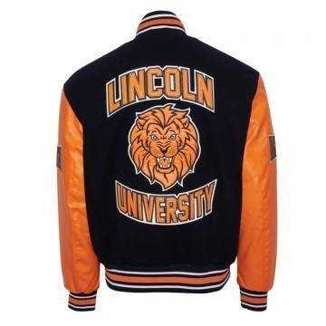 Lincoln University PA Black and Orange Varsity Jacket