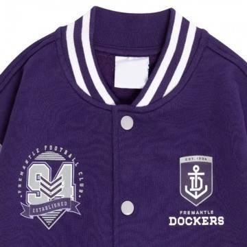 Fremantle Dockers Varsity Fleece Purple and Gray Jacket