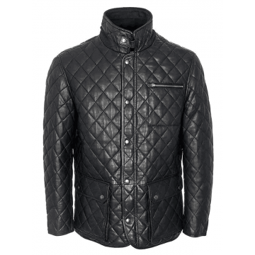 Men's Black Quilted Style...