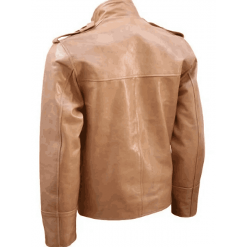Four Pockets Men Brown Leather Jacket in Premium Real Leather